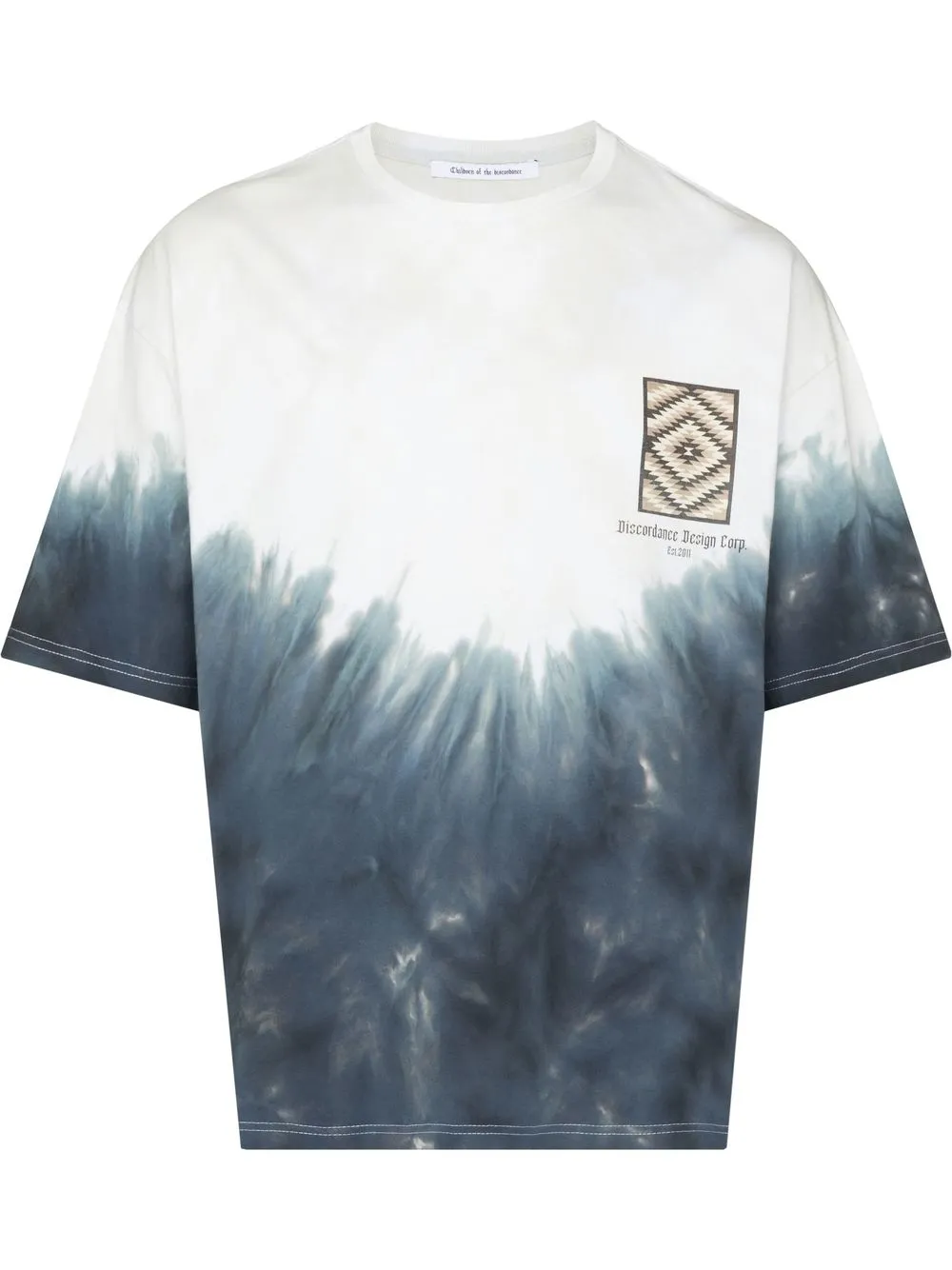 

Children Of The Discordance hand-dyed graphic-print T-shirt - Blue