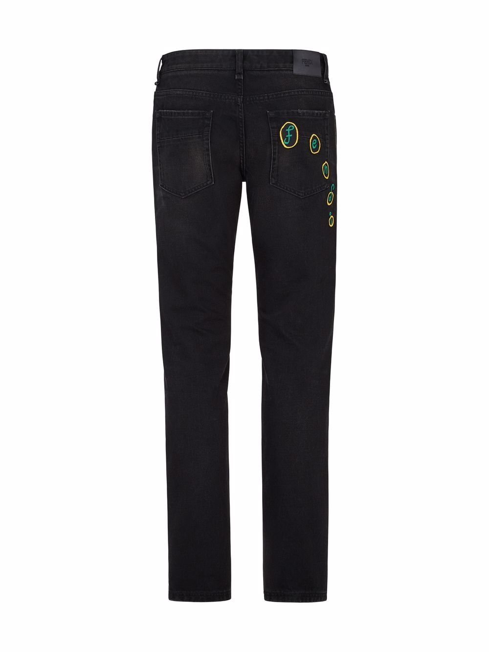 фото Fendi прямые джинсы с вышитым логотипом