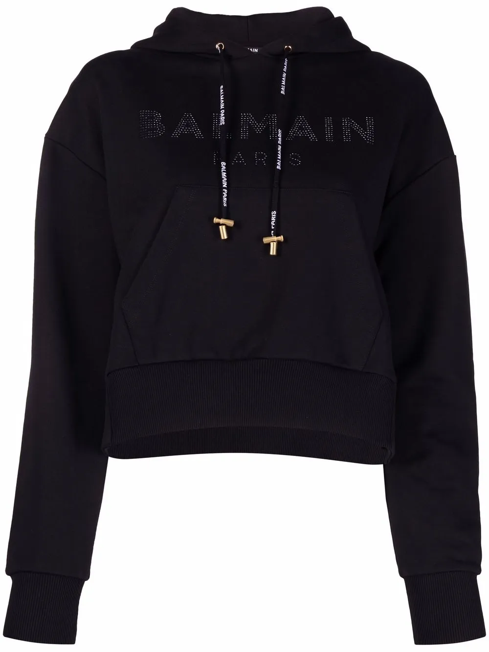 фото Balmain укороченное худи с заклепками и логотипом