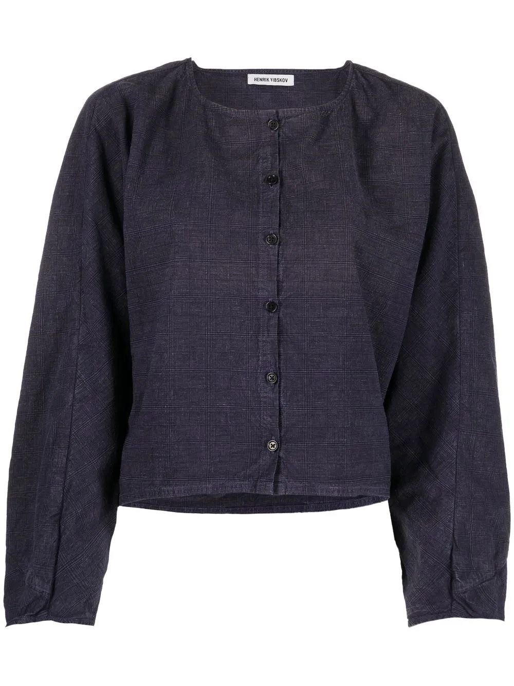 

Henrik Vibskov blusa a cuadros con botones - Azul