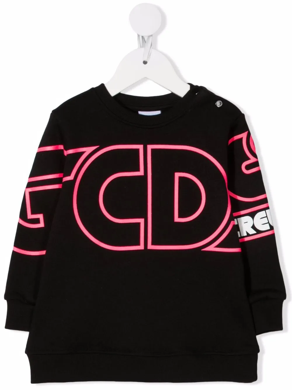 

Gcds Kids vestido estilo sudadera con logo - Negro