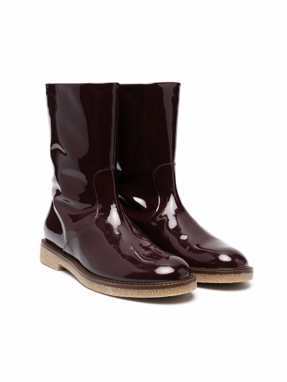 Bonpoint polished-finish boots - Red