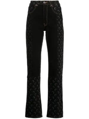 Buy MARINE SERRE Black Fuseaux Leggings - 00 Placed Ornament J At 30% Off