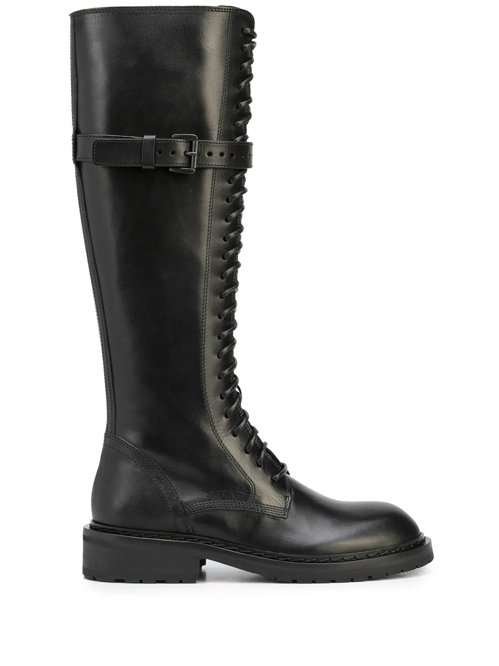 

Ann Demeulemeester botas altas con agujetas - Negro