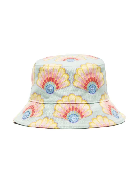 Casablanca shell-print Denim Bucket Hat 