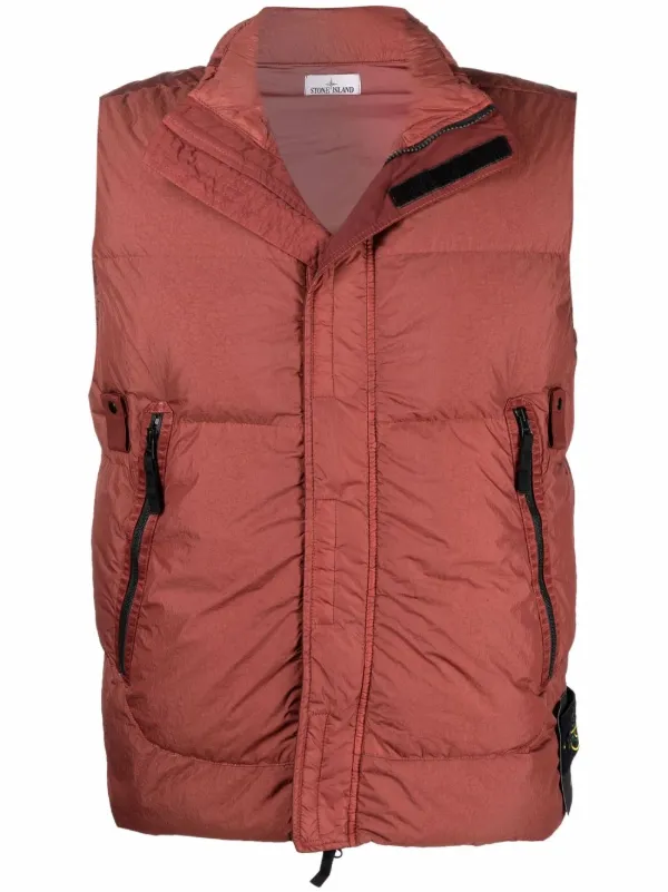 red zip up vest
