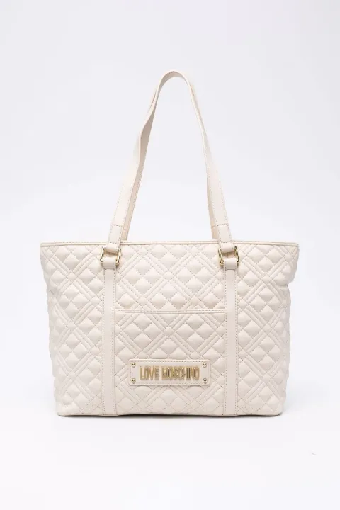 Love Moschino Bolsa tote matelassê com placa de logo