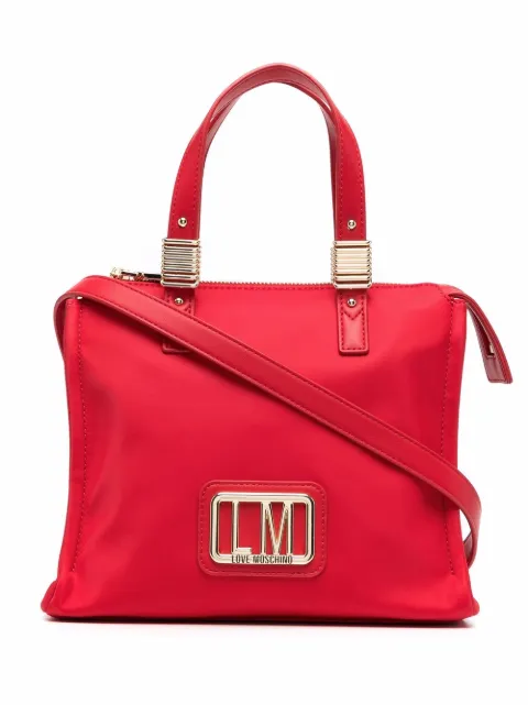 Love Moschino Bolsa tote com placa de logo