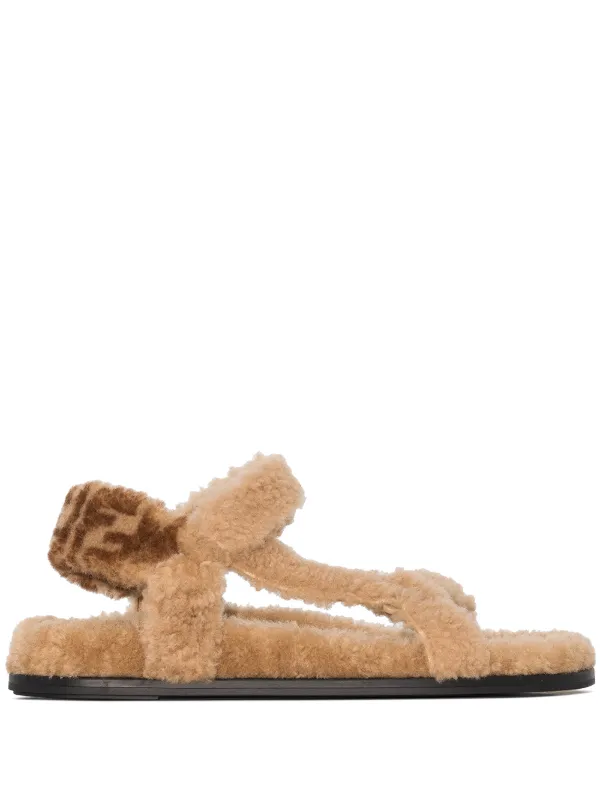 Fendi Sandalias Abiertas Con Ribete De Pelo - Farfetch