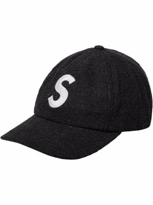 Supreme Washed Chambray S Logo 6 Panel Hat Cap Black SS18 New