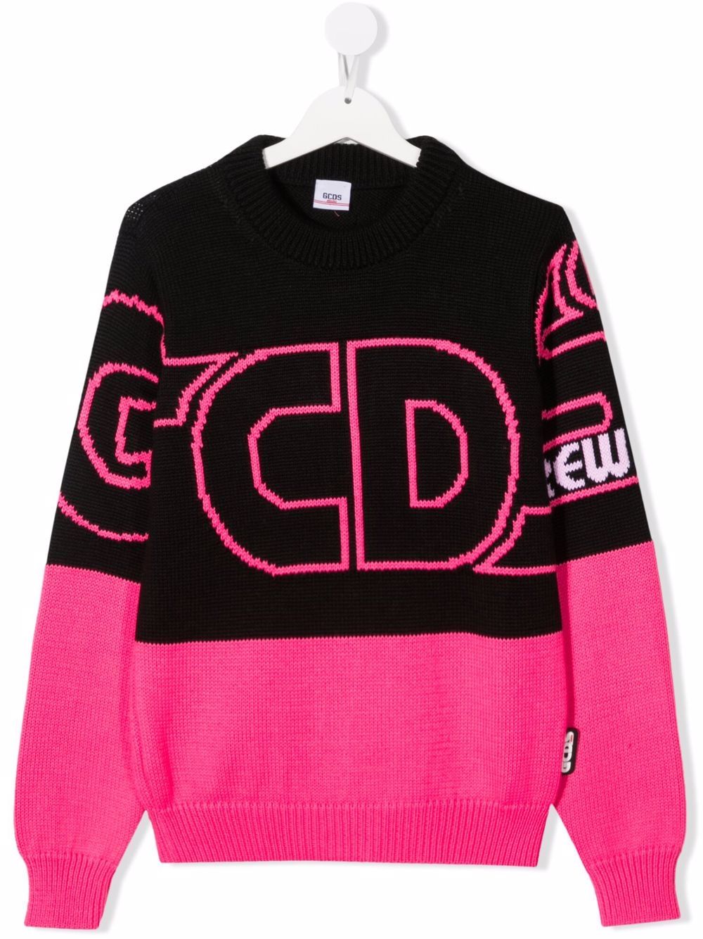 фото Gcds kids teen intarsia-knit color-block sweater