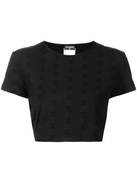 CHANEL Pre-Owned 1997 CC logo-embroidered crop top