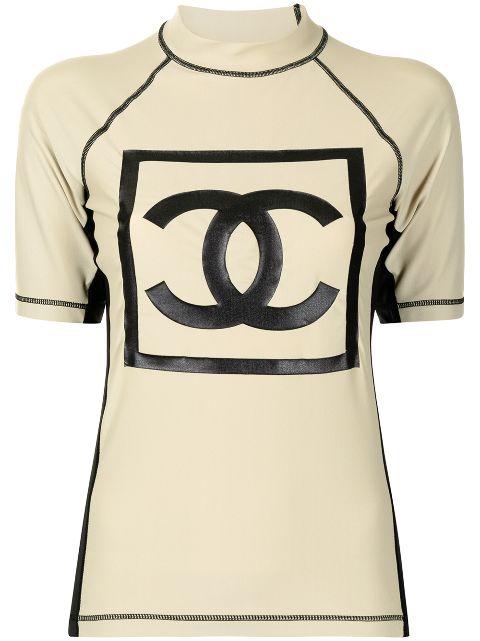 HOT SALE CHANEL 2003 Sports CC patch T-shirt Women