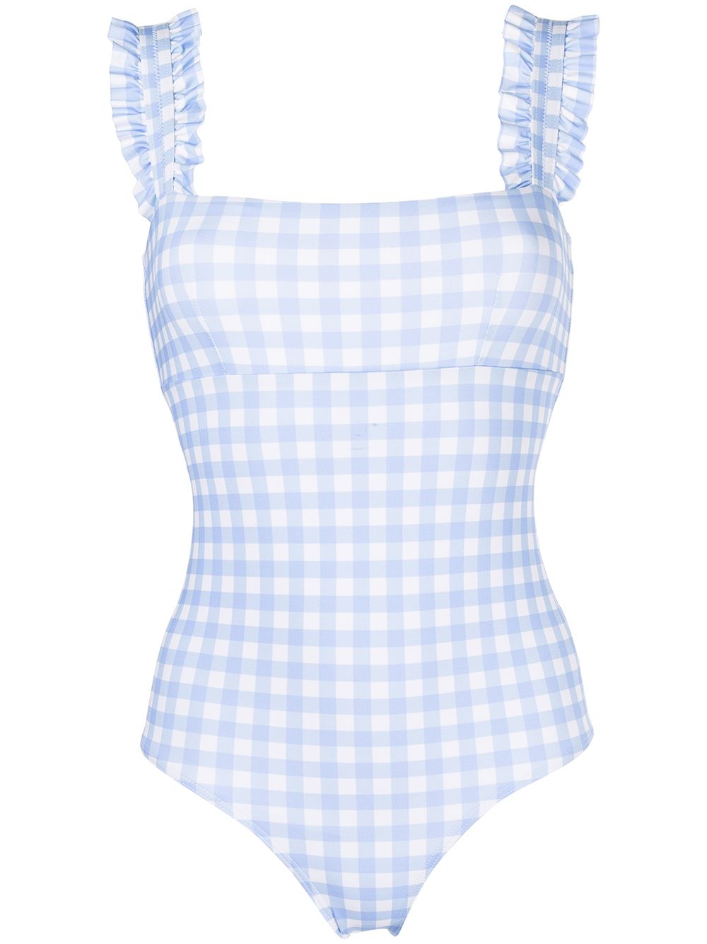 фото Ephemera checked ruffle-trimmed swimsuit