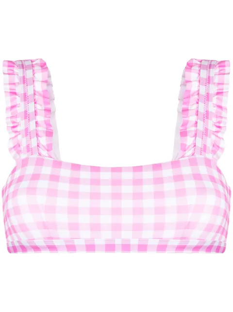 EPHEMERA top de bikini a cuadros gingham 