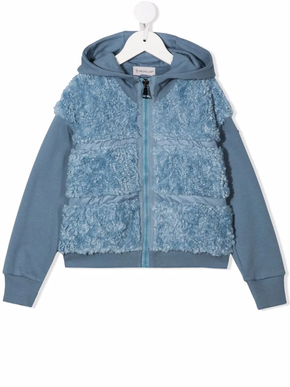 

Moncler Enfant fleece quilted hooded jacket - Azul