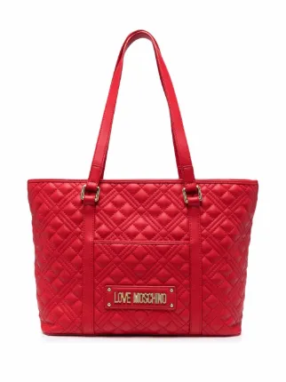 love moschino quilted logo shopper