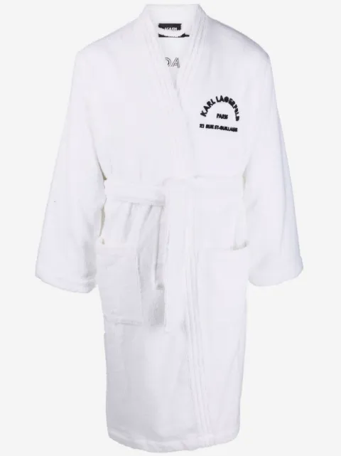 Karl Lagerfeld logo-print towelling robe