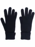 Woolrich logo knitted gloves - Blue