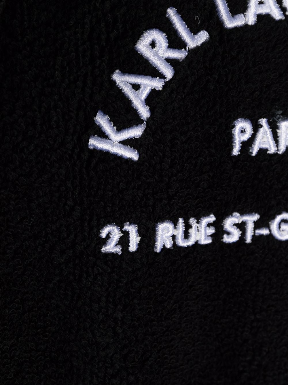 Shop Karl Lagerfeld Logo-print Towelling Robe In Schwarz