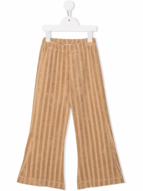 Longlivethequeen textured-stripe flared trousers