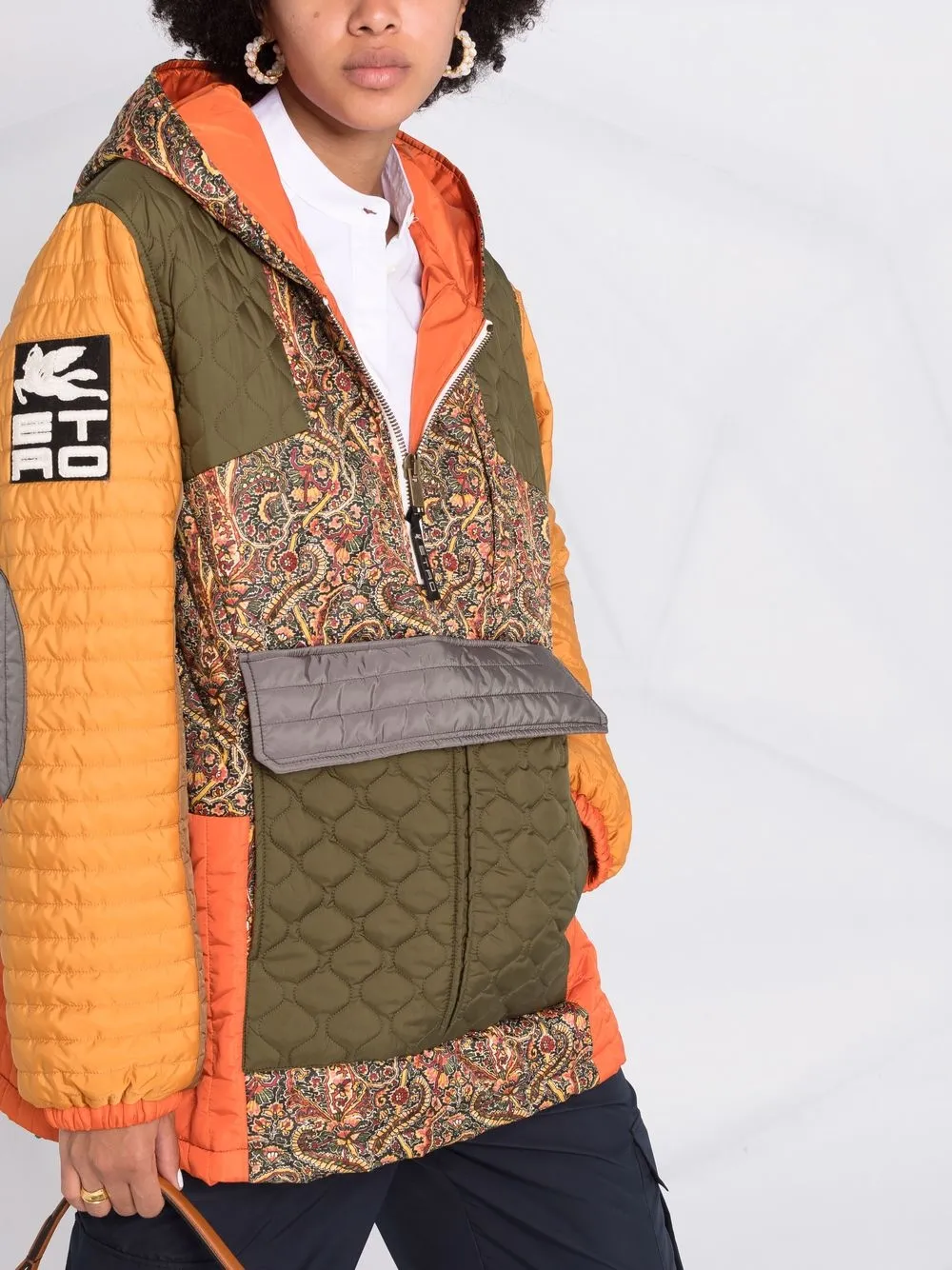 фото Etro стеганая толстовка в технике пэчворк