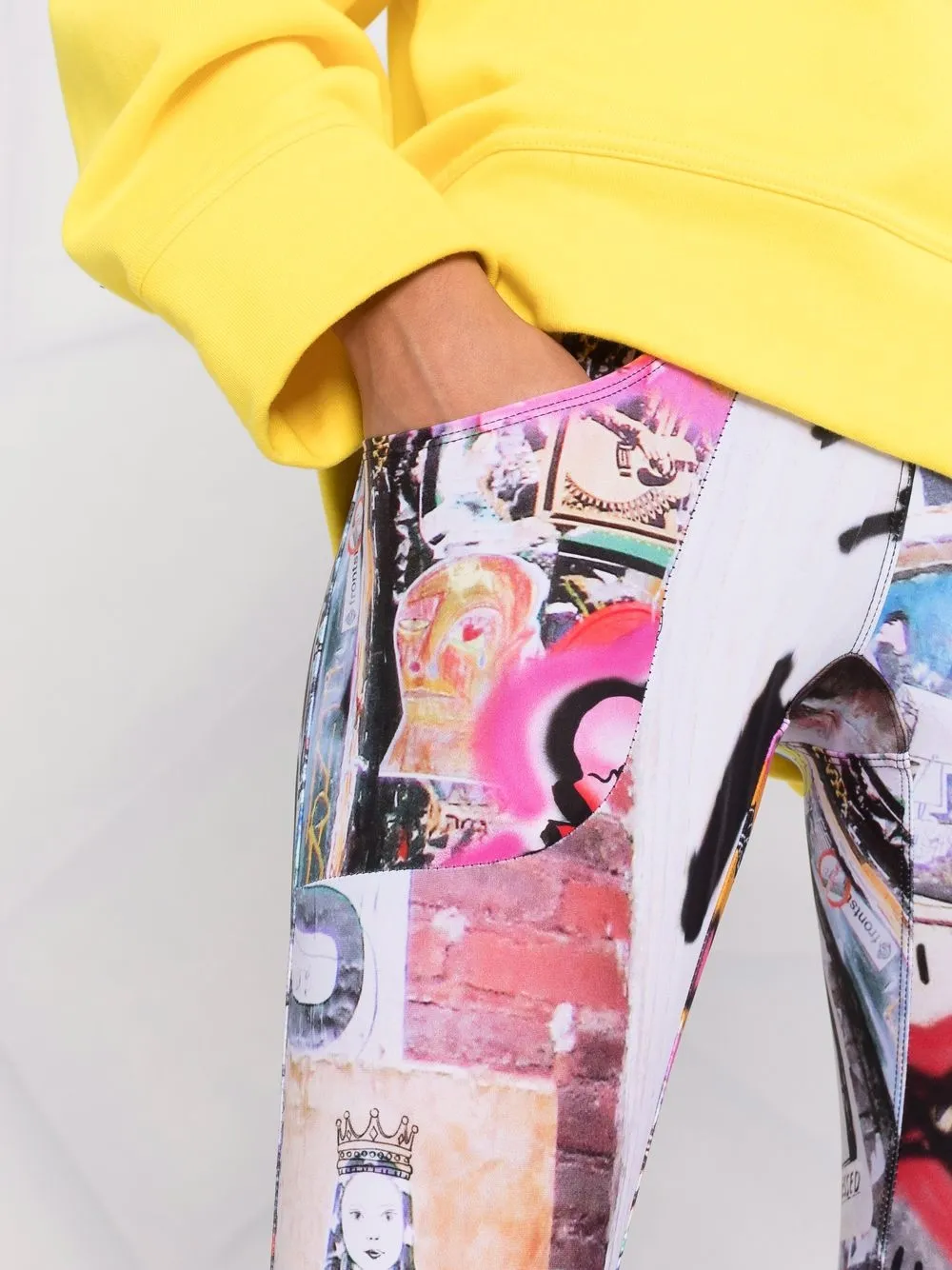 R13 PATTERNED SKINNY-CUT LEGGINGS