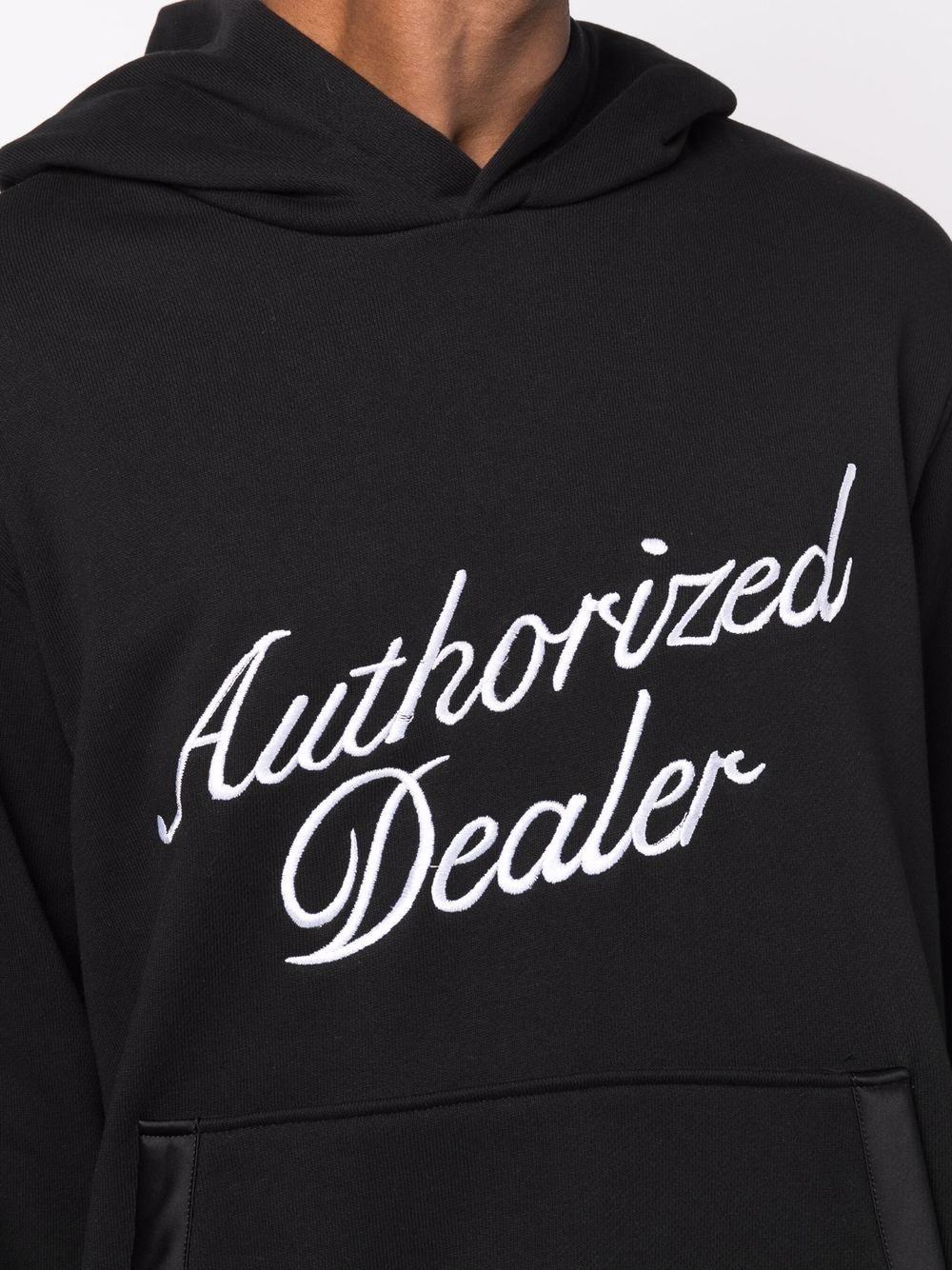 Shop Just Don Authorized Dealer Slogan-print Cotton Hoodie In Schwarz