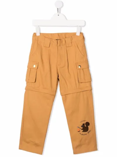 embroidered-logo cargo trousers | Mini 