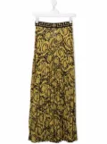 Versace pleated floral baroque-print skirt - Black