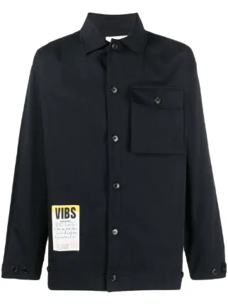 Henrik Vibskov logo-patch Organic Cotton Shirt - Farfetch