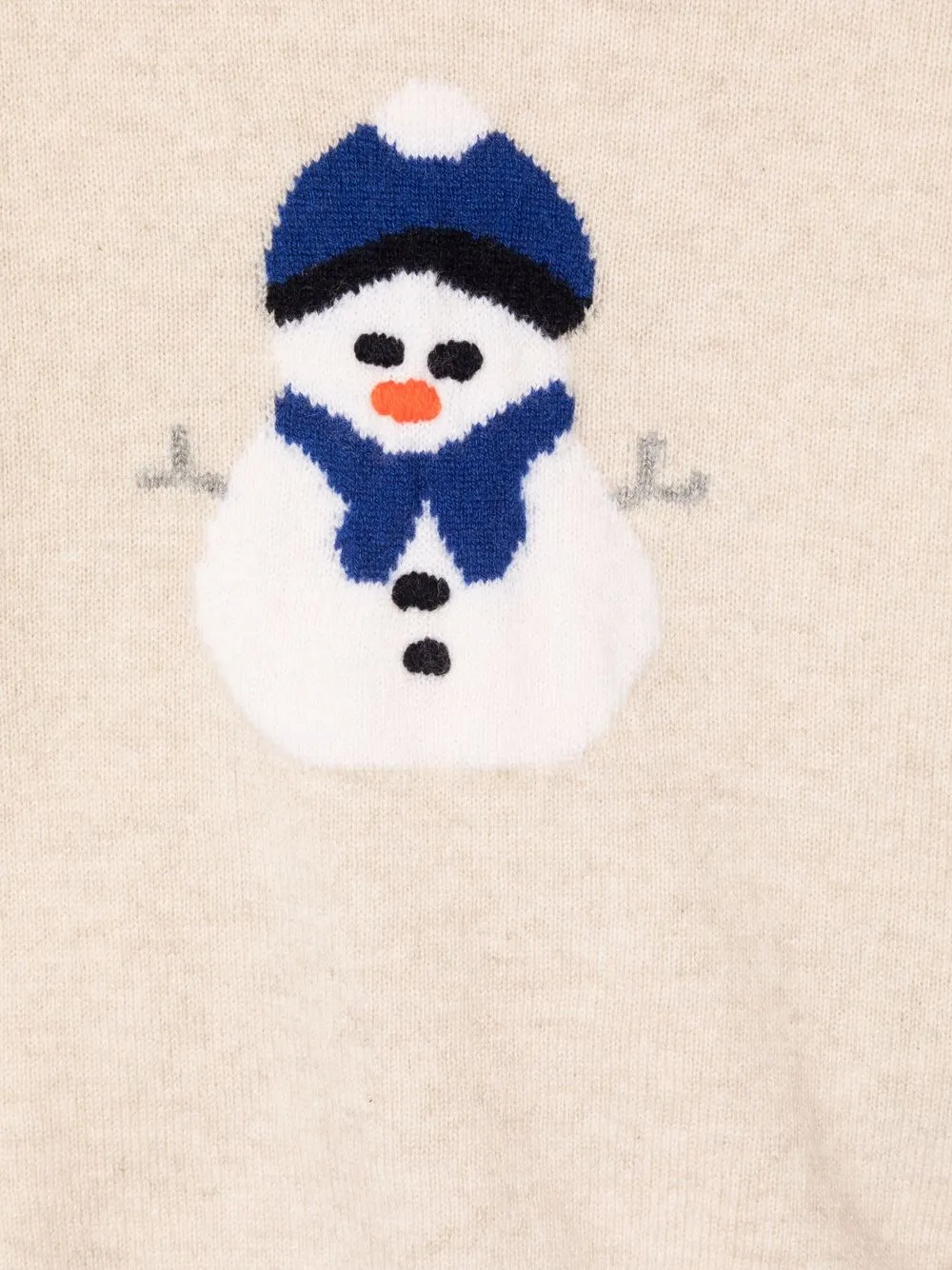 Shop Bonpoint Tyler Snowman Knitted Jumper In Neutrals