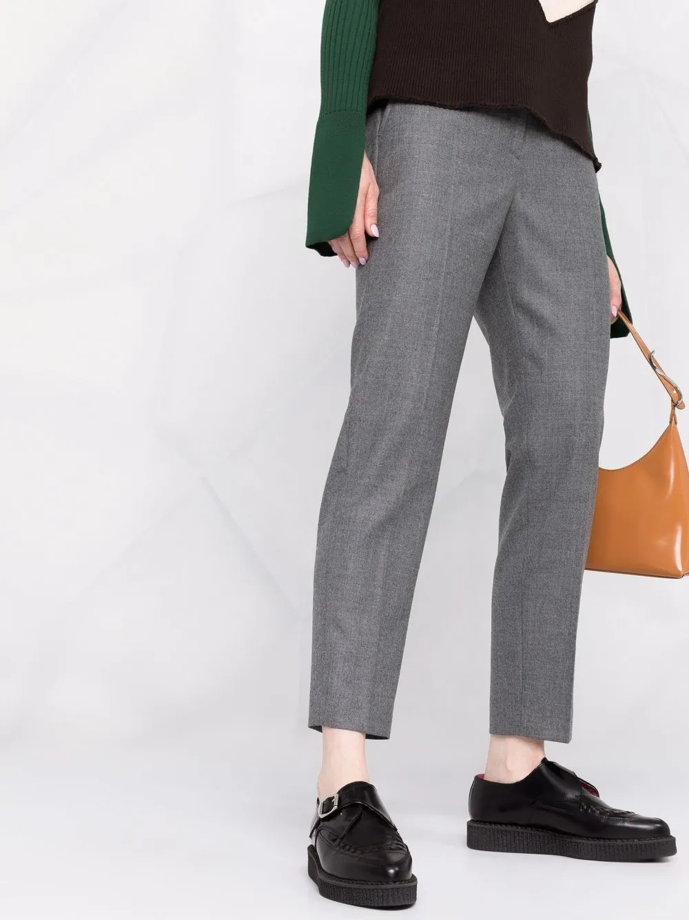  Incotex Gerade Cropped Hose   Grau 