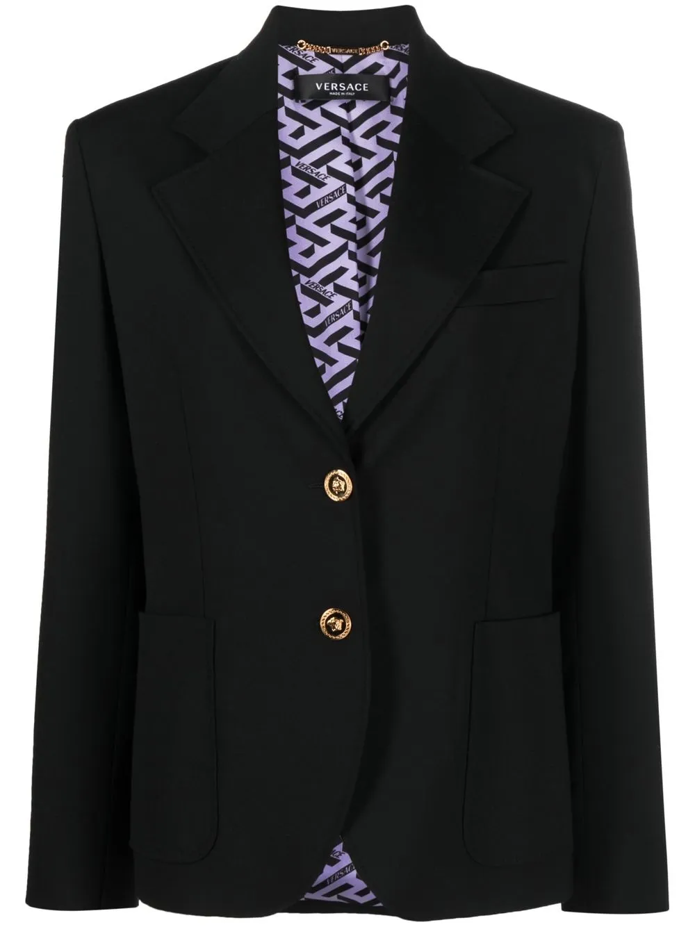 

Versace Medusa button single-breasted blazer - Black
