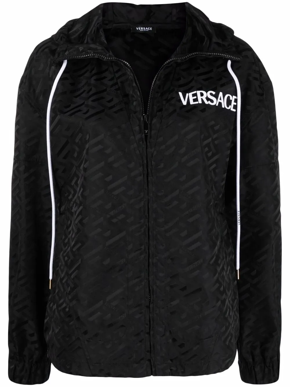 

Versace chamarra deportiva con estampado Greca - Negro