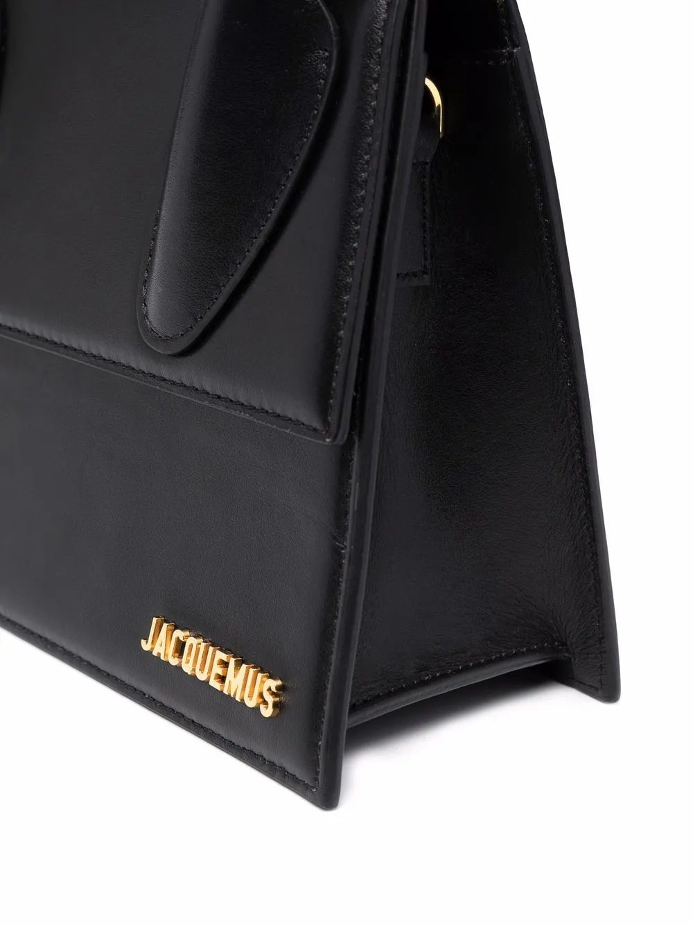 Jacquemus Le Chiquito Moyen Leather Top Handle Bag In Black
