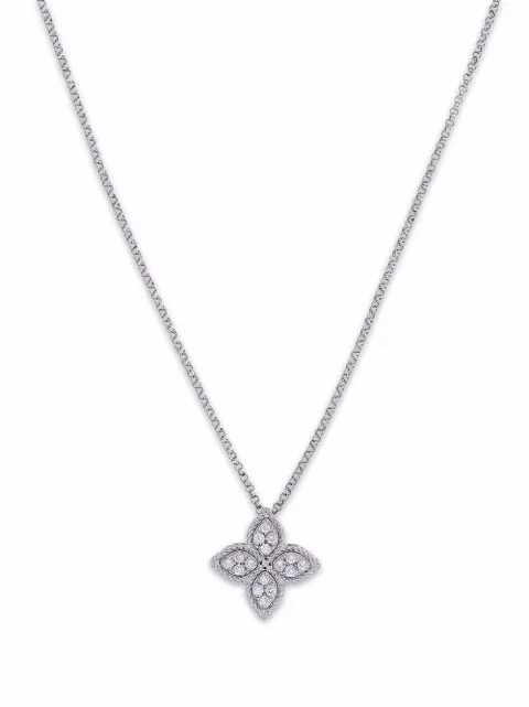 Roberto Coin 18kt Princess Flower Rotgoldhalskette mit Diamanten