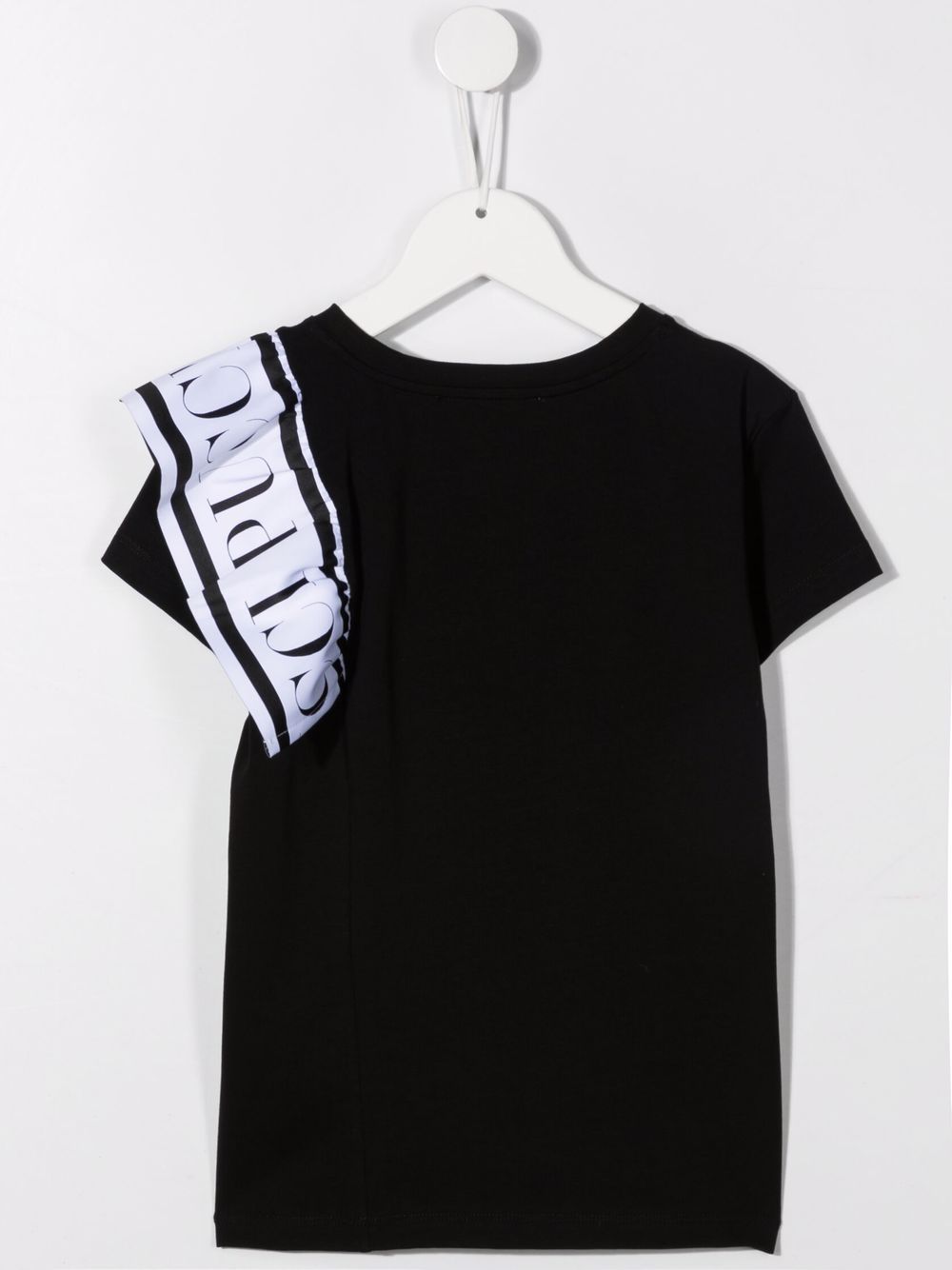 фото Emilio pucci junior logo-ruffle trim t-shirt