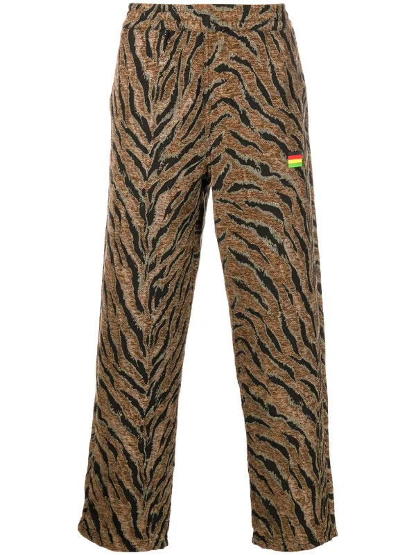 patterned straight leg trousers