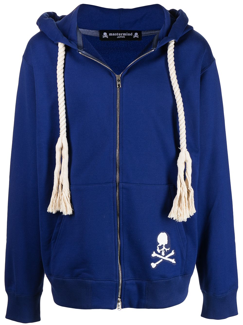 Mastermind Japan skull-patch zip-up hoodie