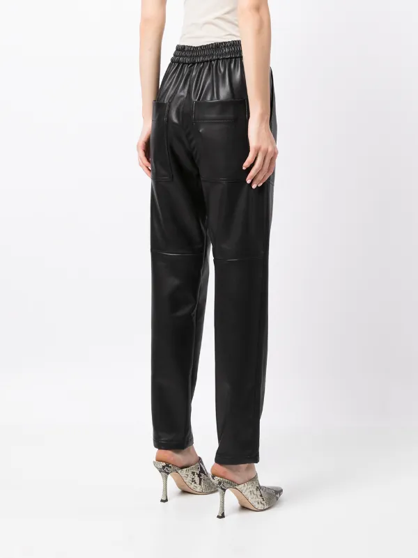 Tibi straight-leg faux-leather trousers 