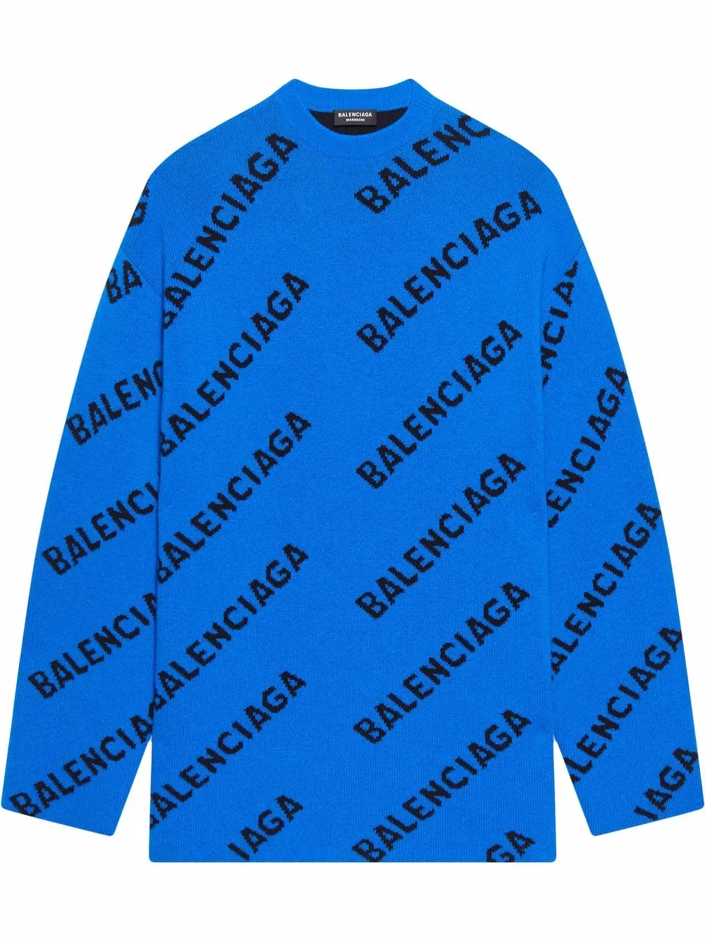 

Balenciaga suéter oversize con logo en intarsia - Azul