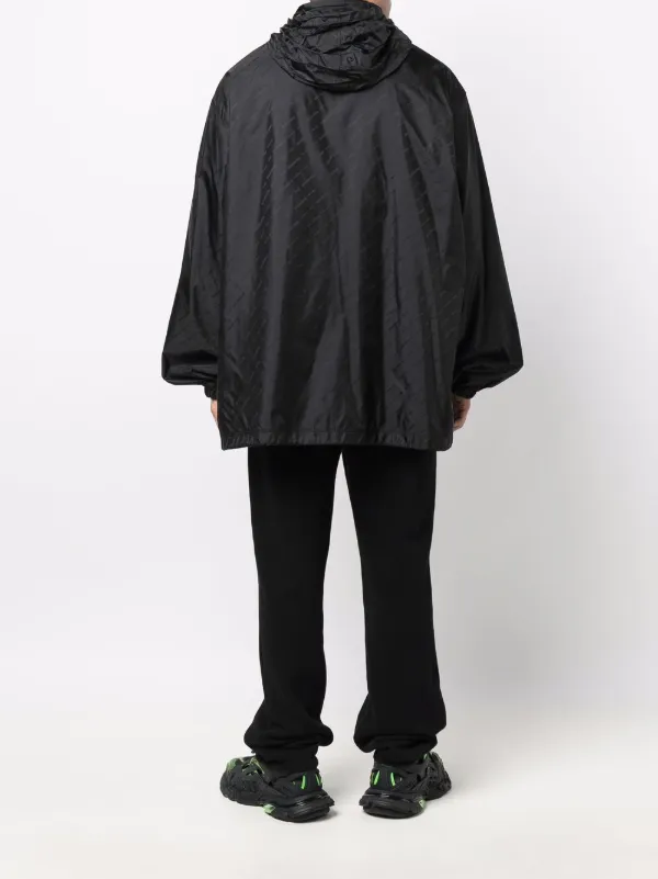 Balenciaga Logoprint Raincoat  Black  Editorialist