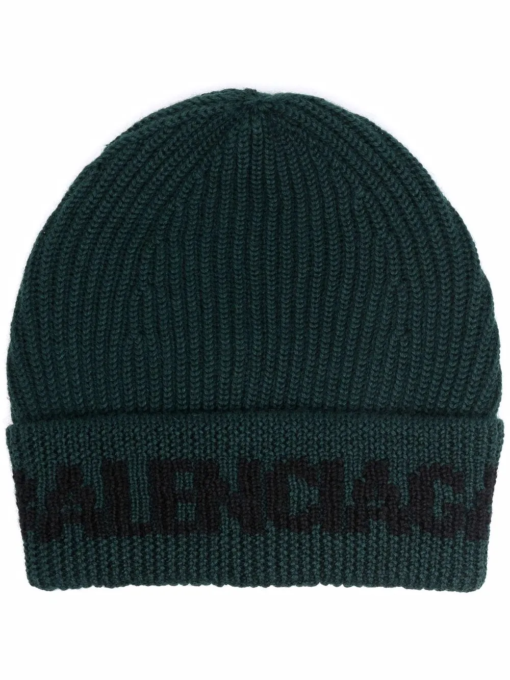 intarsia-logo beanie