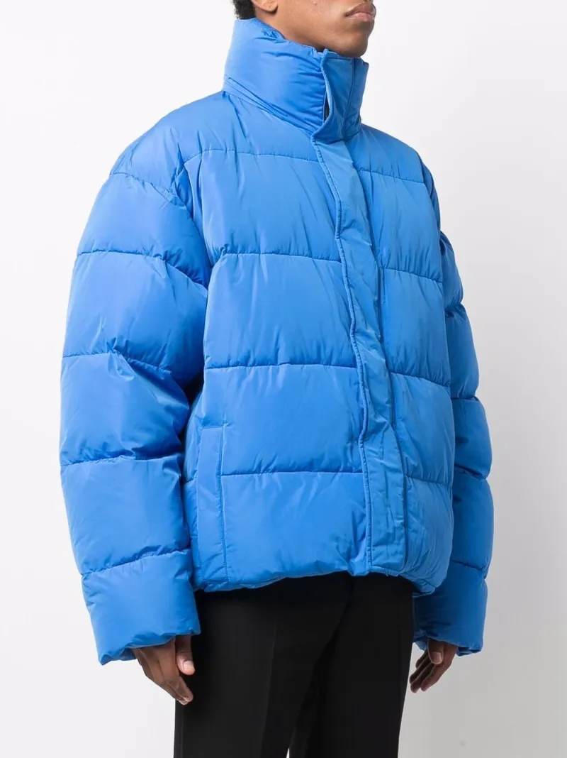 Balenciaga BB logo puffer jacket blue 