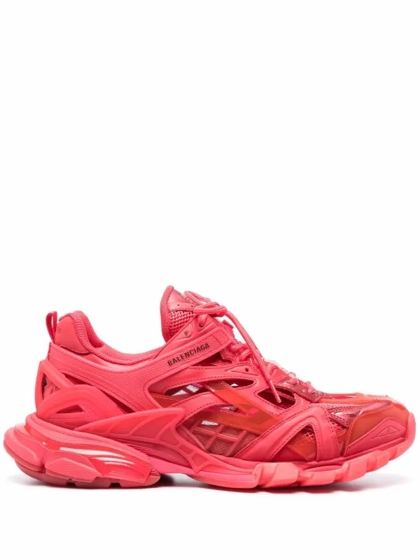 Balenciaga Balenciaga Track.2 Clear Sole Sneakers In Red