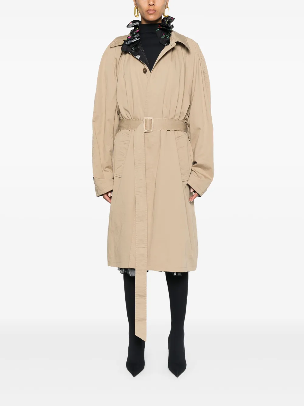 Balenciaga Floral Trench Coat | Black | FARFETCH Balenciaga Floral Trench Coat | Black | FARFETCH