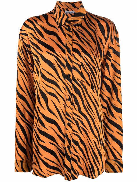 Balenciaga Year Of The Tiger button-down silk shirt