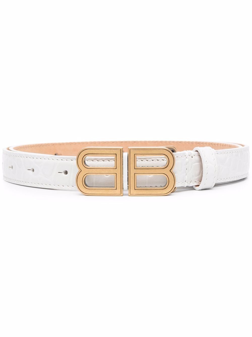 Image 1 of Balenciaga BB Hourglass embossed leather belt