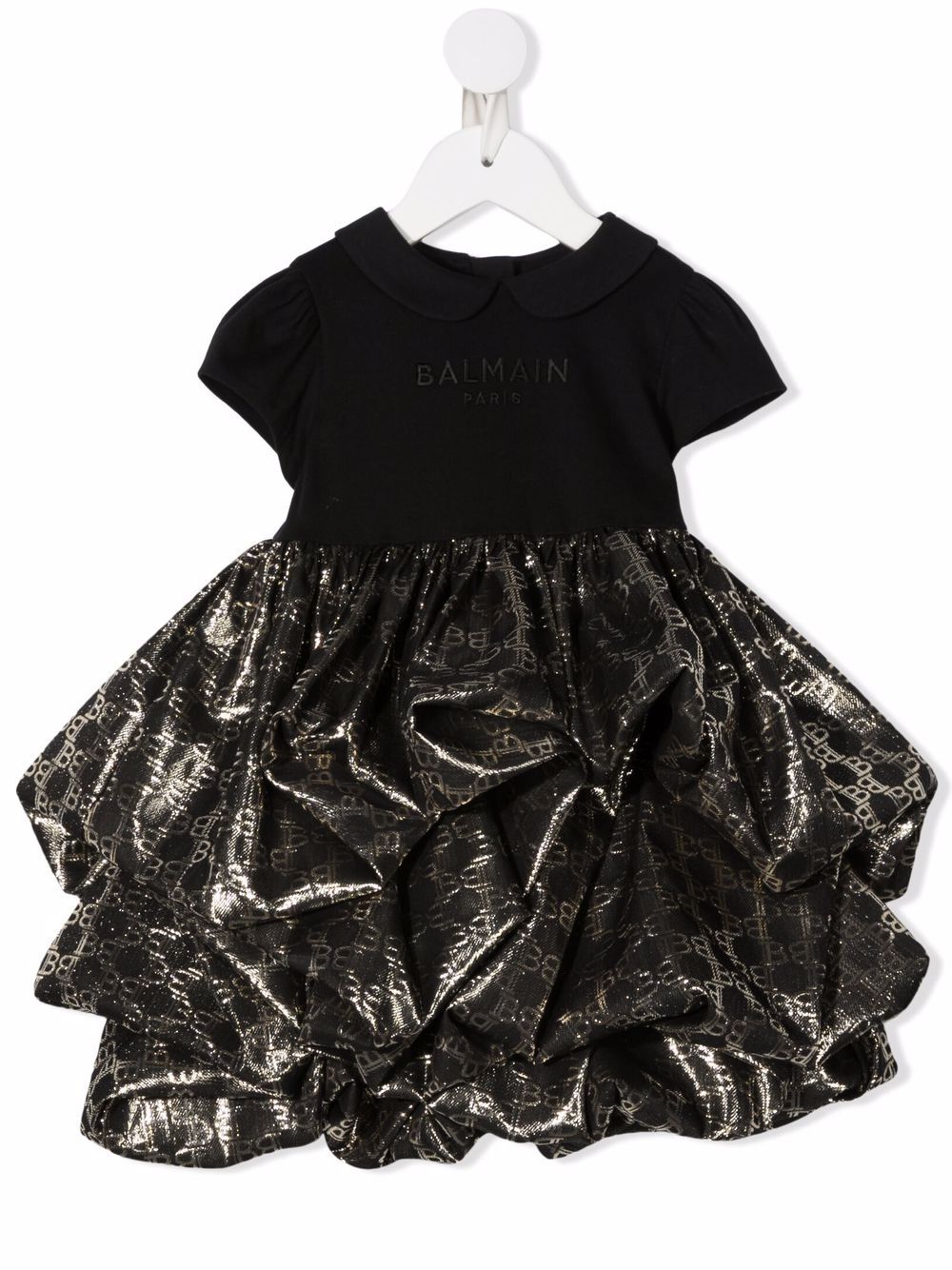 фото Balmain kids платье мини с оборками и логотипом